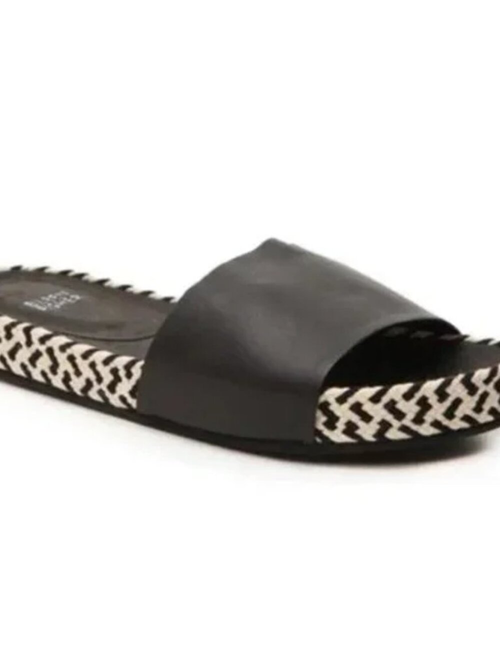 Eileen Fisher Pear Leather Slide Sandals Size 7.5 Black Vacation Casual Neutral - Picture 11 of 11